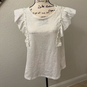 NWT Umgee Ruffled Sleeve 100% cotton top sz M
